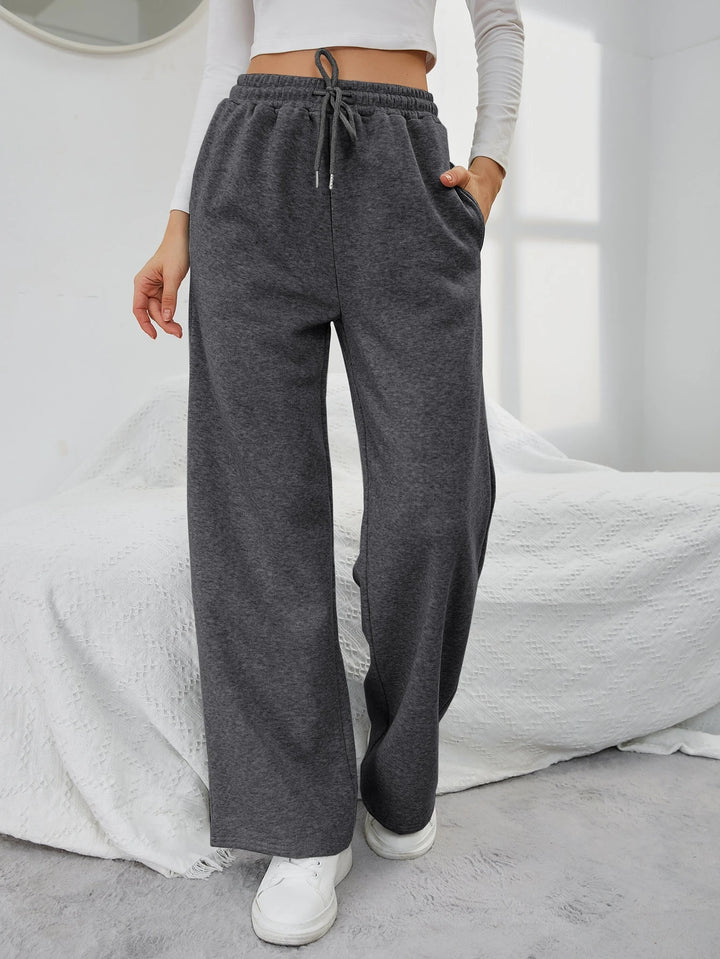 Women's Sweatpants with Wide Leg & Drawstring | High Waist