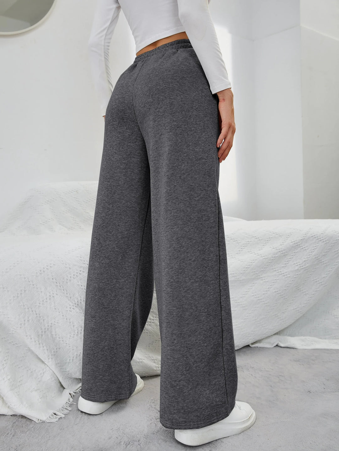Women's Sweatpants with Wide Leg & Drawstring | High Waist
