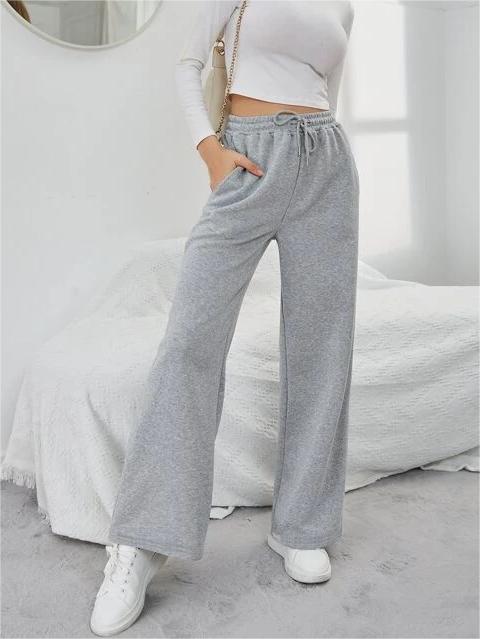 Women's Sweatpants with Wide Leg & Drawstring | High Waist