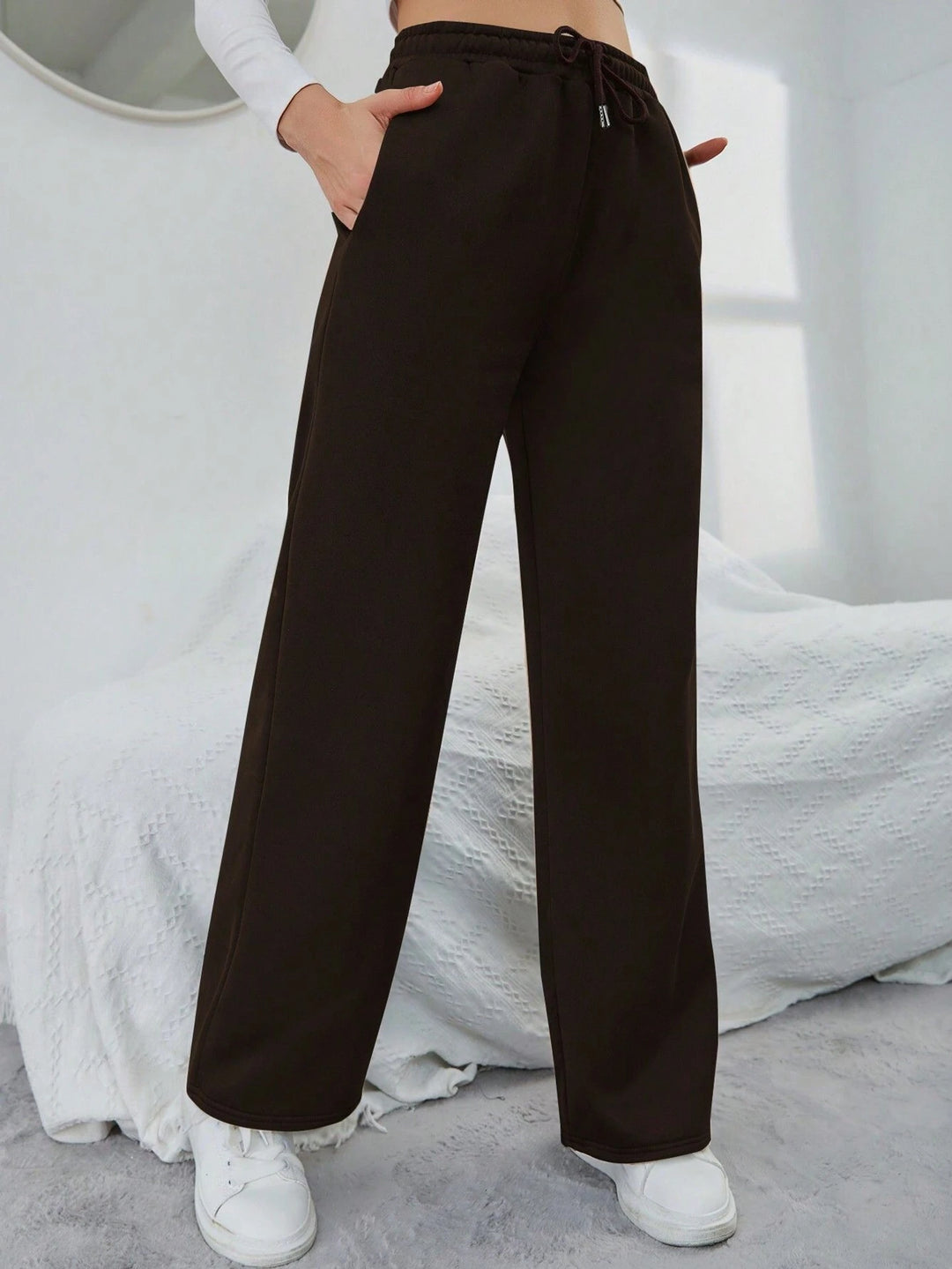 Women's Sweatpants with Wide Leg & Drawstring | High Waist