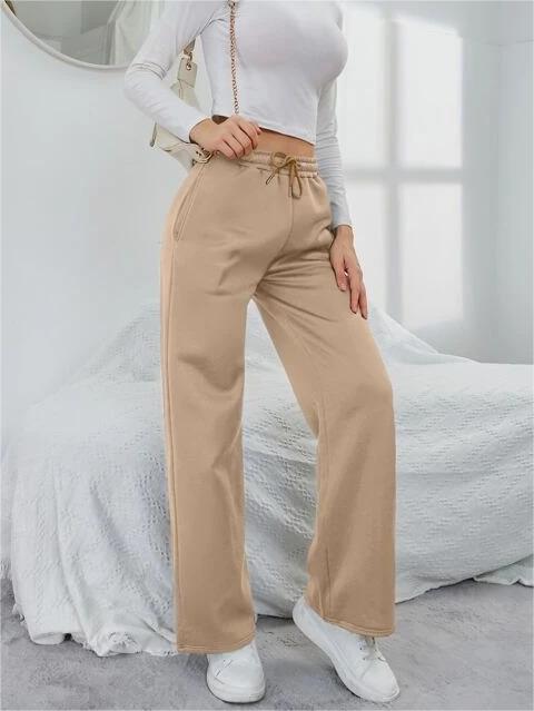 Women's Sweatpants with Wide Leg & Drawstring | High Waist