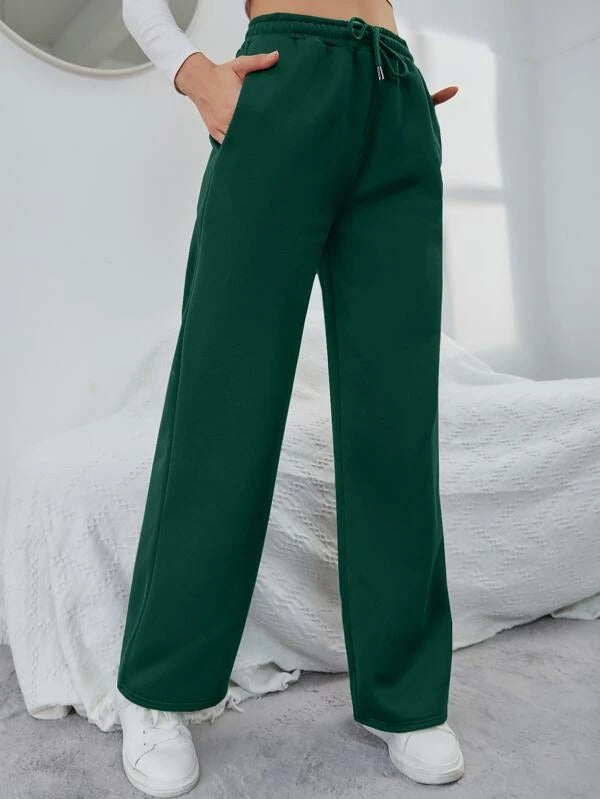 Women's Sweatpants with Wide Leg & Drawstring | High Waist