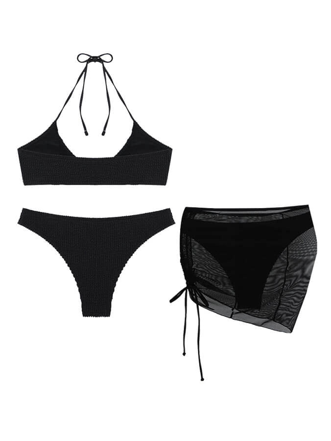 Women's Swimwear Halter Set with Ring Detail | Three Piece