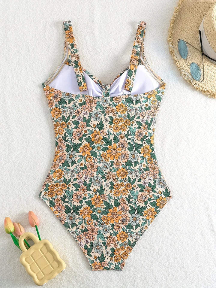Women’s Swimwear One Piece with Floral Print | Retro Style