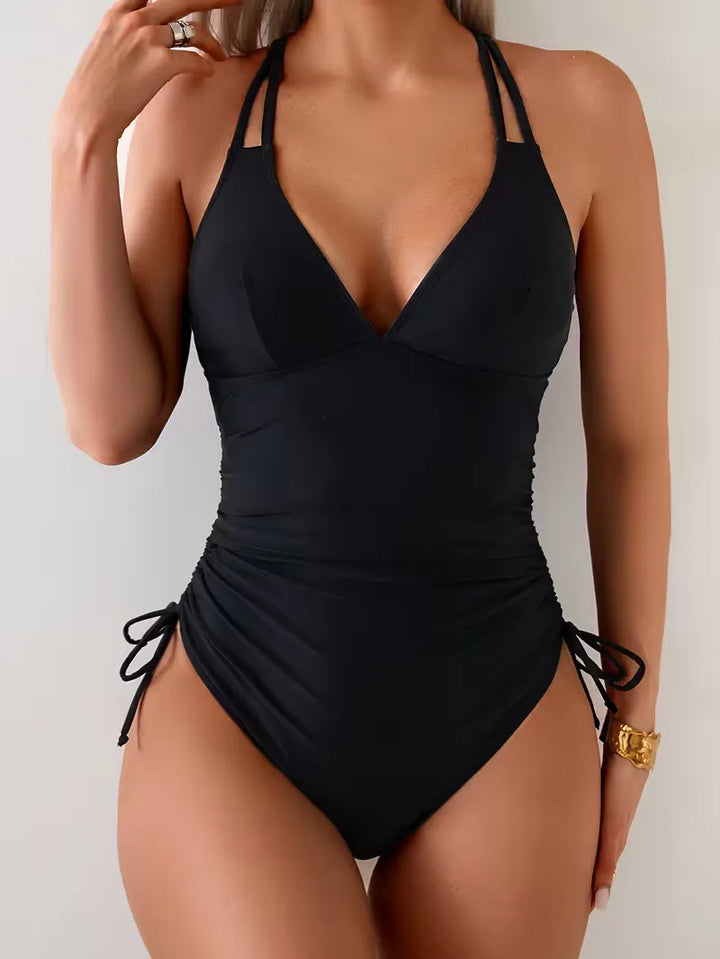 Women’s Swimwear One Piece with Side Ties & Double Straps | Summer