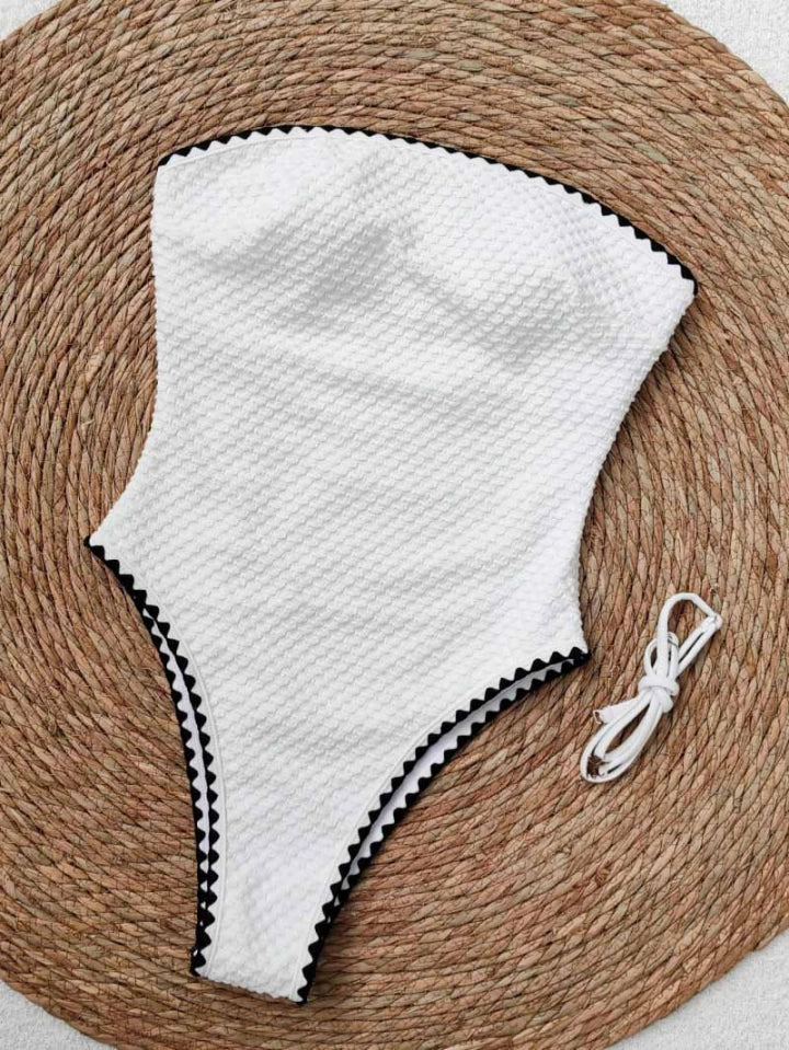 Women’s Swimwear One Piece with Strapless Neck | Textured Finish