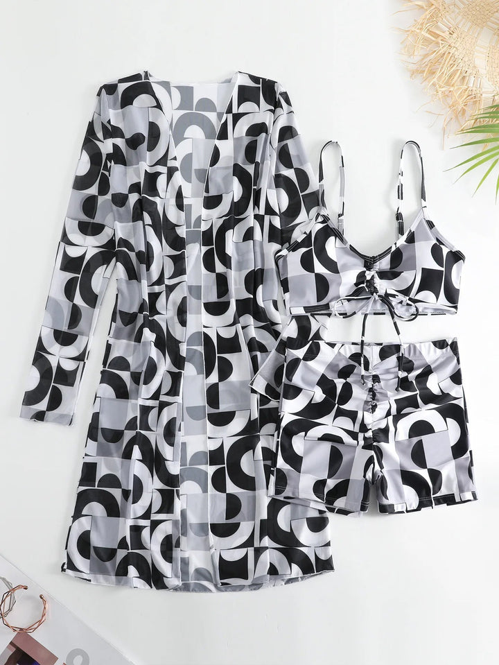 Women's Swimwear Set with Cover Up | 3 Piece