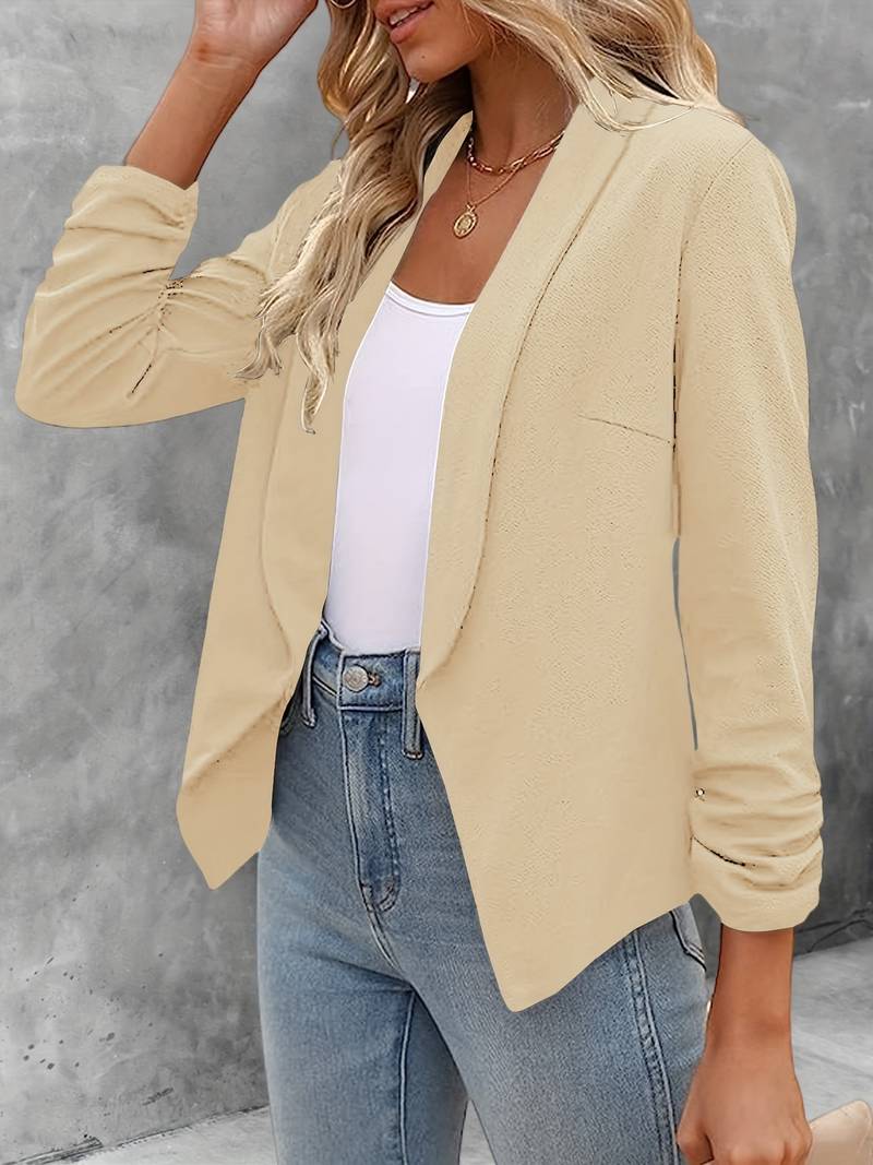 Women's Tailored Blazer with Draped Lapel | Open Front