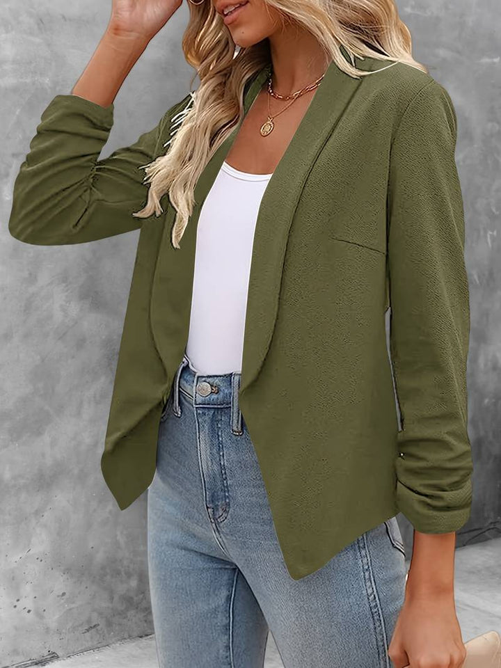 Women's Tailored Blazer with Draped Lapel | Open Front