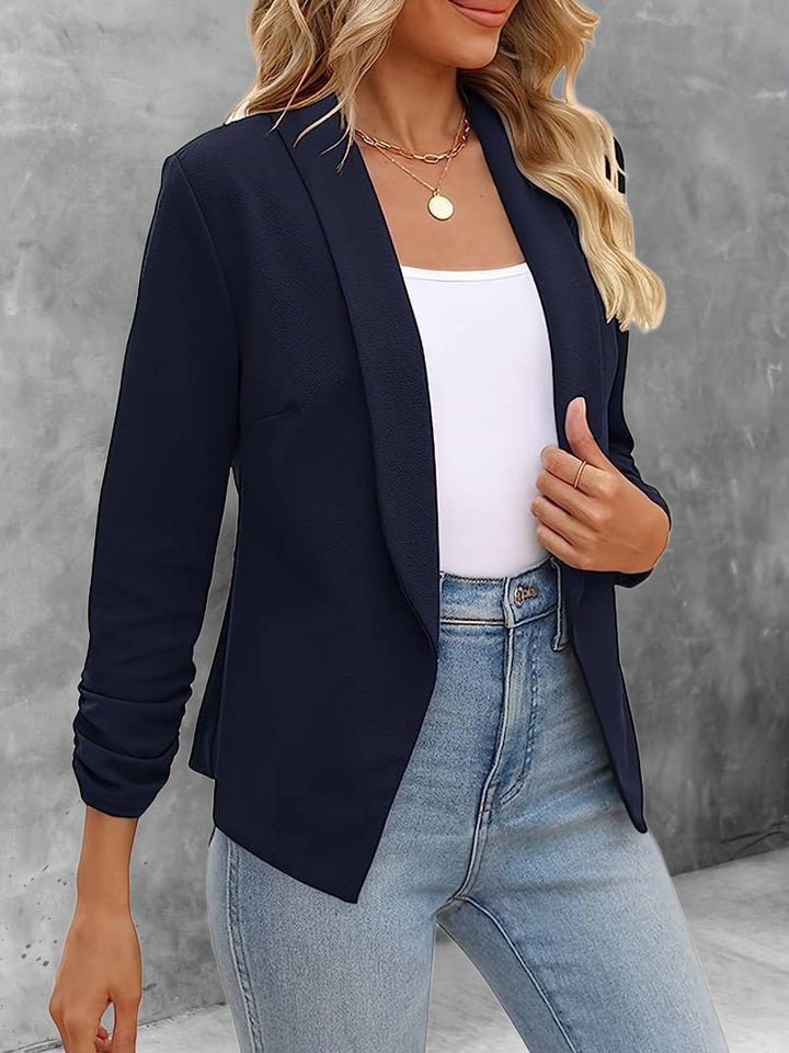 Women's Tailored Blazer with Draped Lapel | Open Front