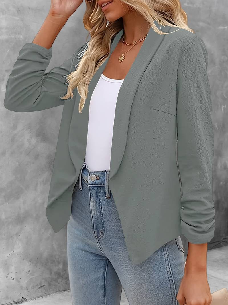 Women's Tailored Blazer with Draped Lapel | Open Front