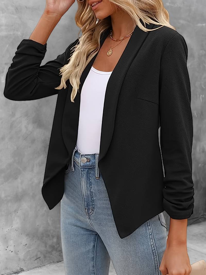 Women's Tailored Blazer with Draped Lapel | Open Front