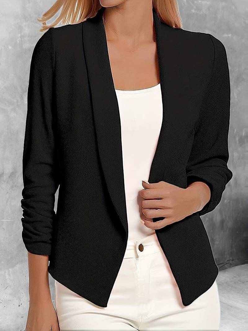 Women's Tailored Blazer with Draped Lapel | Open Front