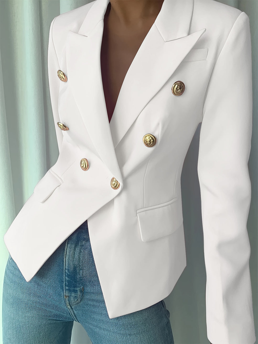 Women's Tailored Blazer with Peak Lapels | Double Breasted