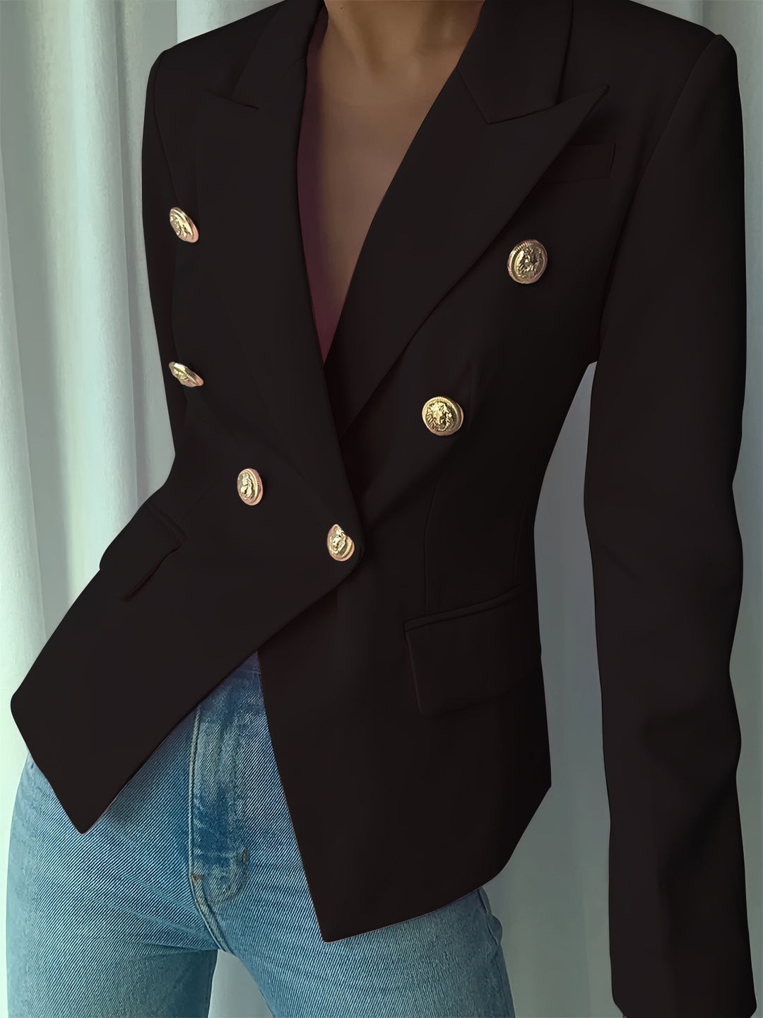 Women's Tailored Blazer with Peak Lapels | Double Breasted