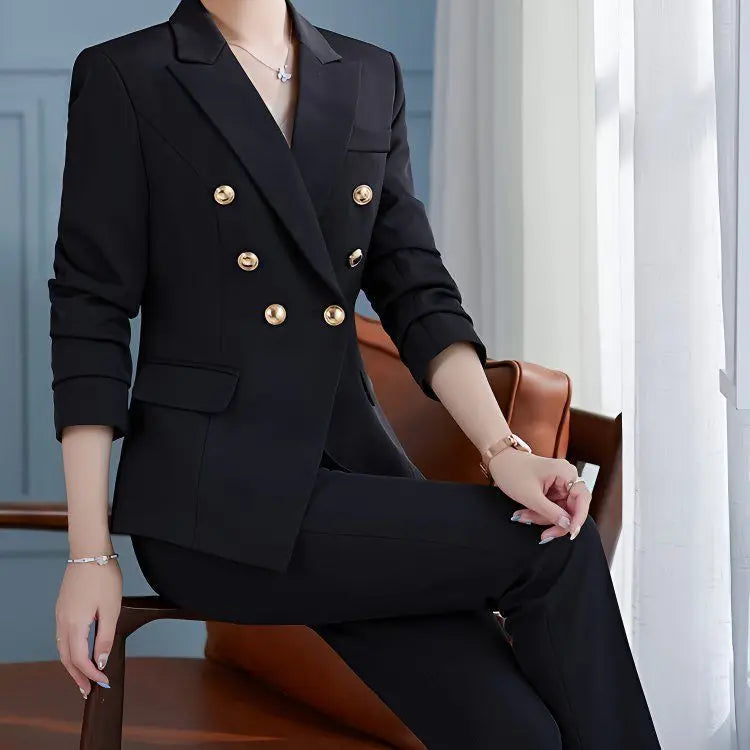 Women's Tailored Blazer with Peak Lapels | Double Breasted