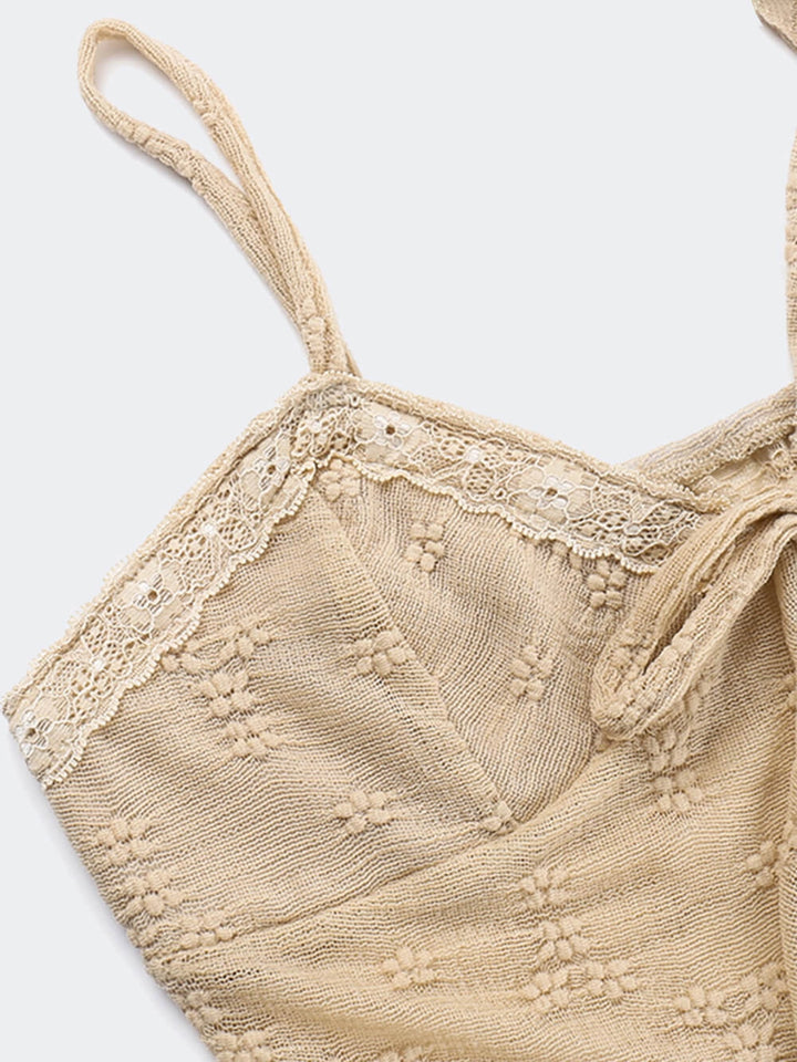 Women's Tank Top Cami with Tie Front | Crop
