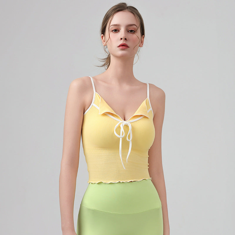 Women's Tank Top Cropped with Contrast Trim | Workout