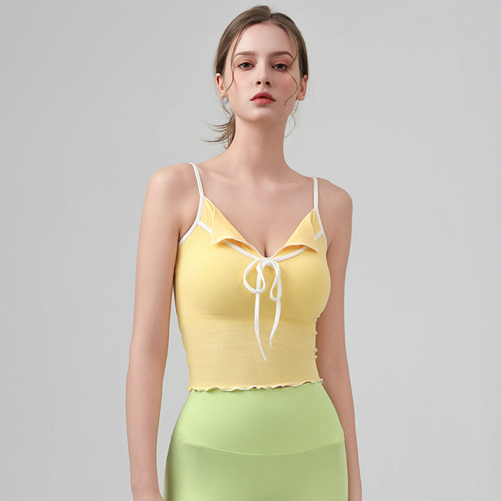 Women's Tank Top Cropped with Contrast Trim | Workout