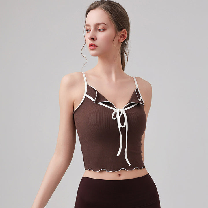 Women's Tank Top Cropped with Contrast Trim | Workout