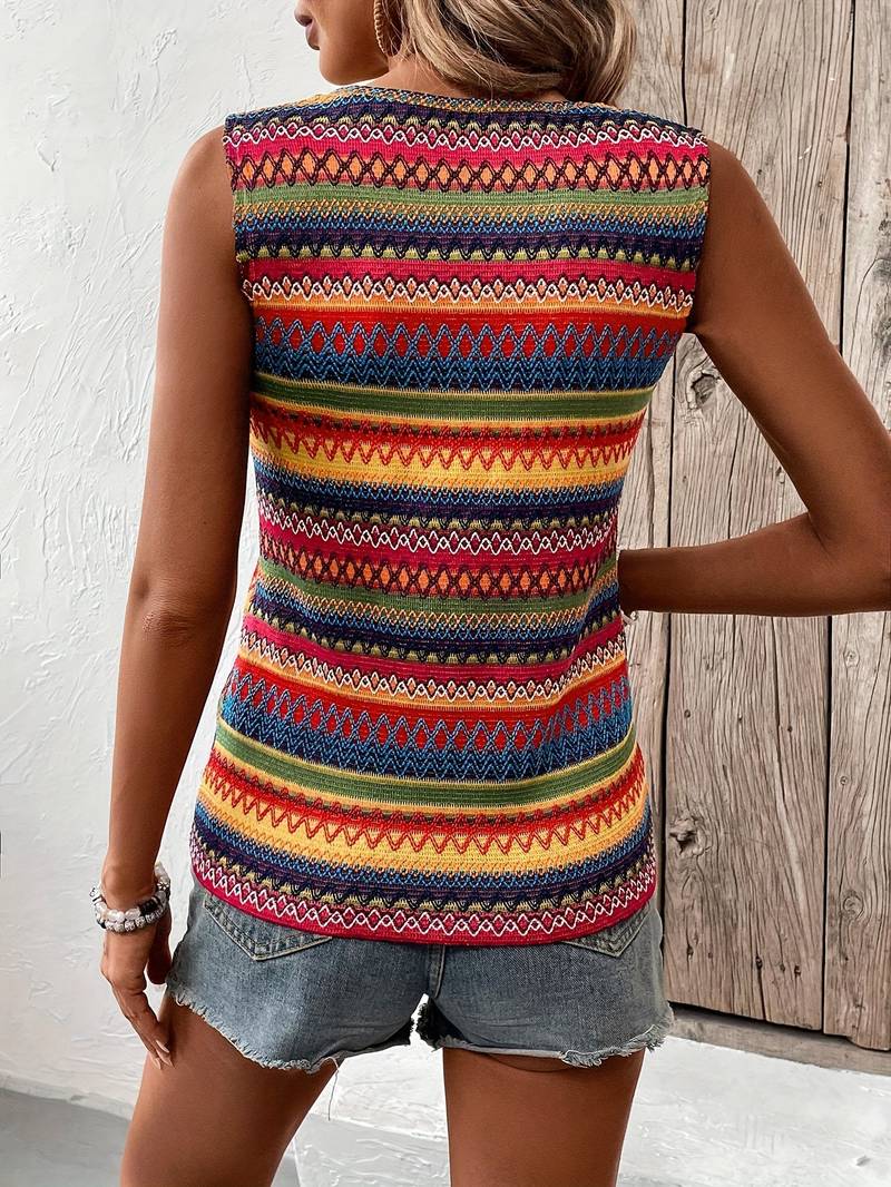 Women's Tank Top with Aztec Print | Boho