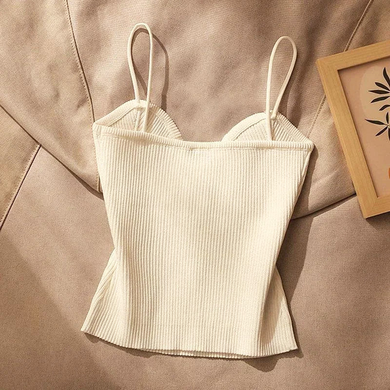 Women’s Tank Top with Button Detail & Thin Straps | Sleeveless