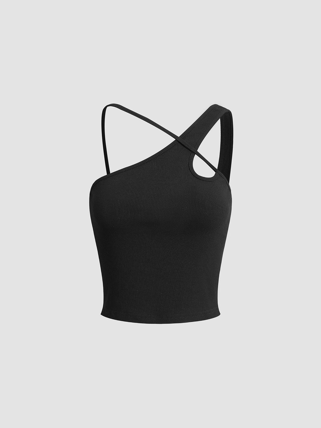Women’s Tank Top with Cross Strap & Cut Out | Asymmetric