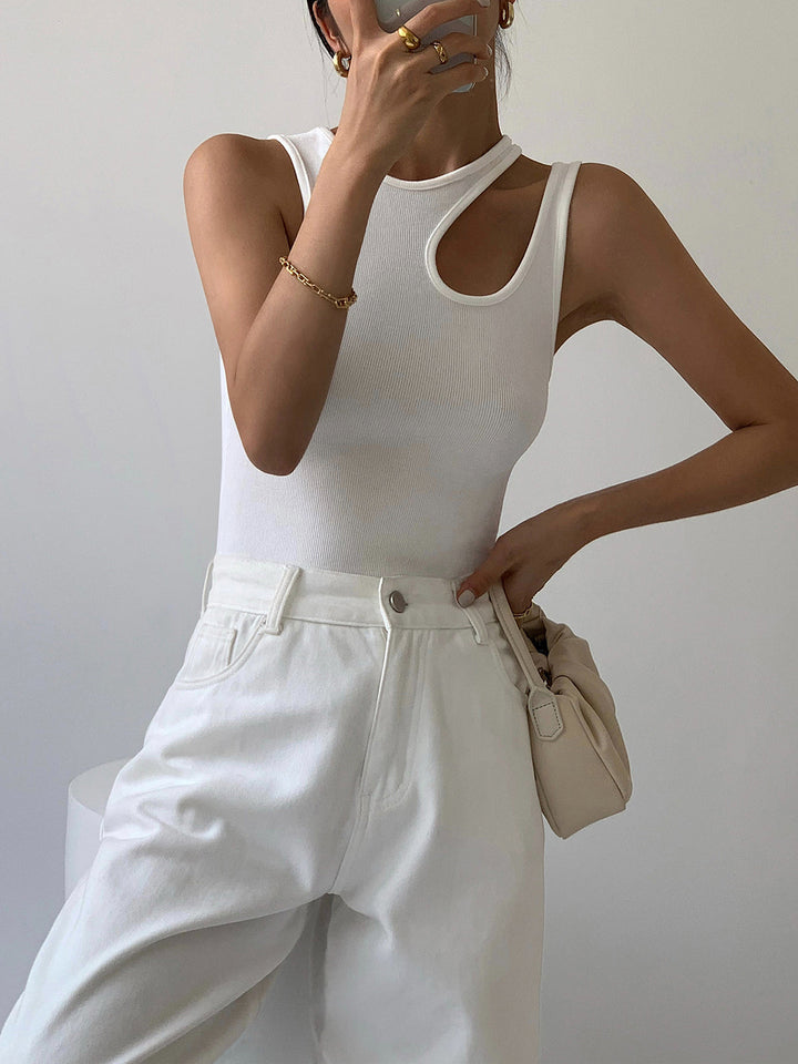 Women's Tank Top with Cutout Detail | Ribbed