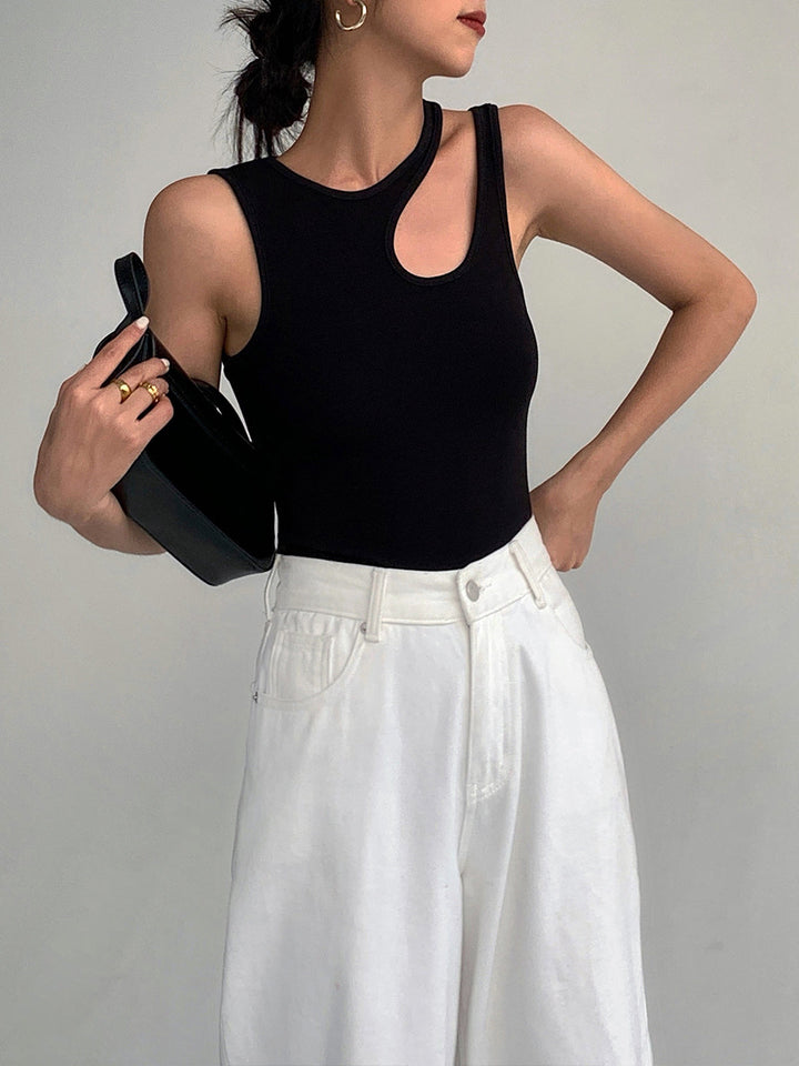 Women's Tank Top with Cutout Detail | Ribbed