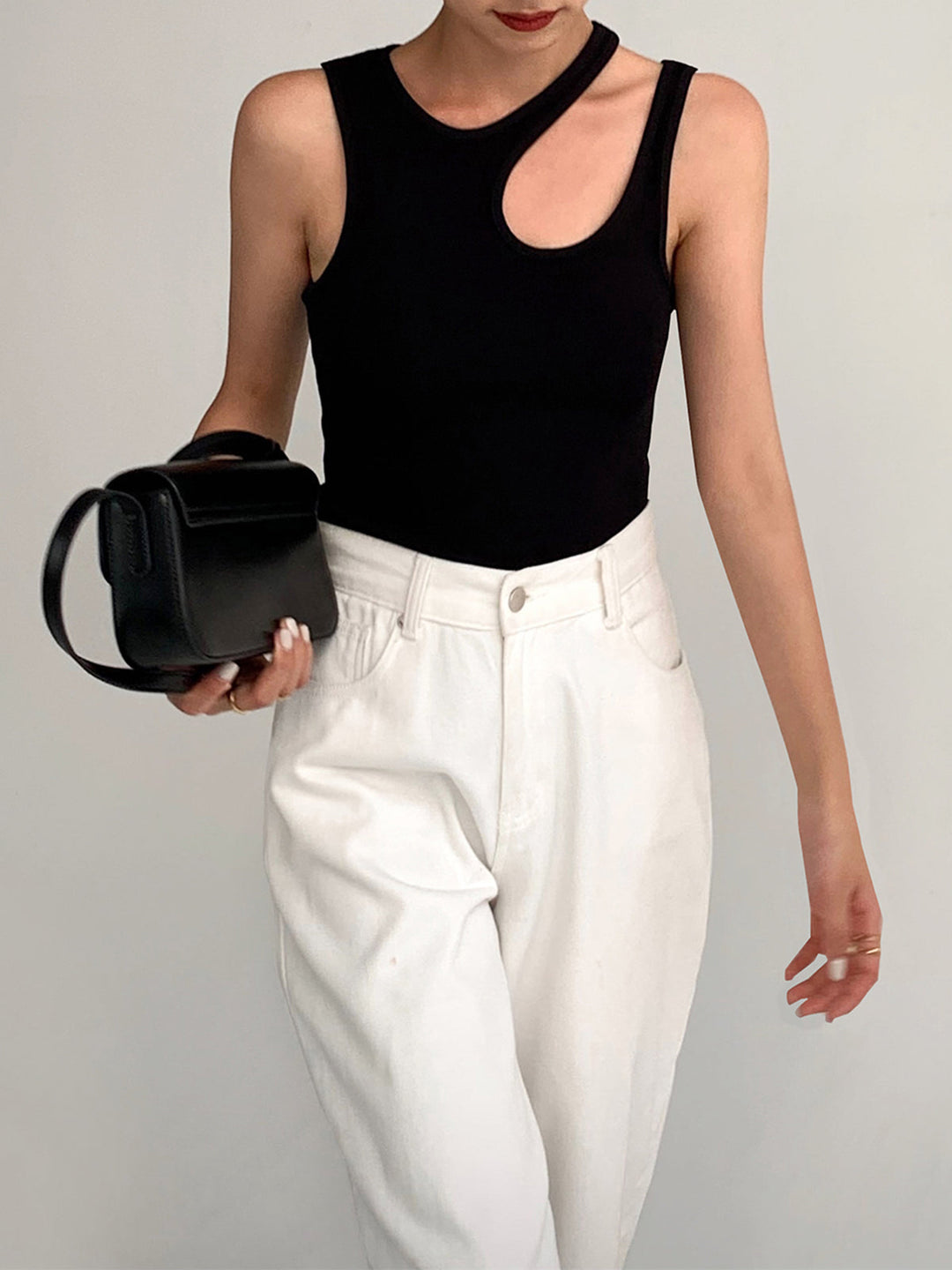 Women's Tank Top with Cutout Detail | Ribbed