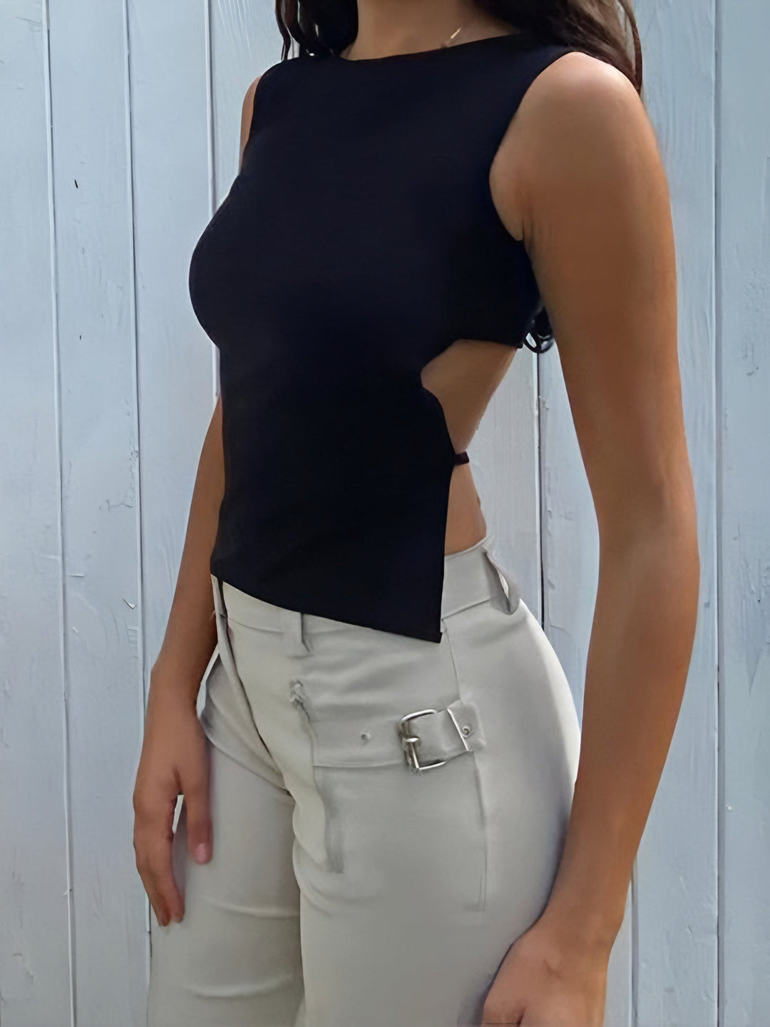 Women’s Tank Top with Open Back & Cut-out Detail | Sleeveless