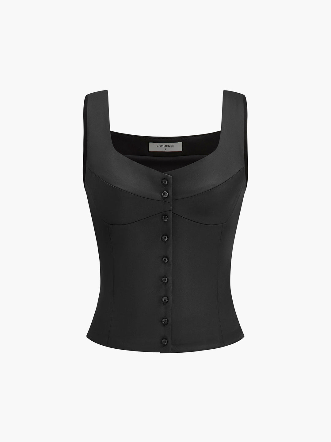 Women’s Tank Top with Wide Straps & Button Detail | Sleeveless