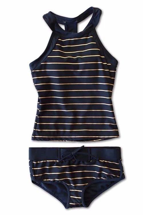 Women's Tankini with Racerback | Striped Set