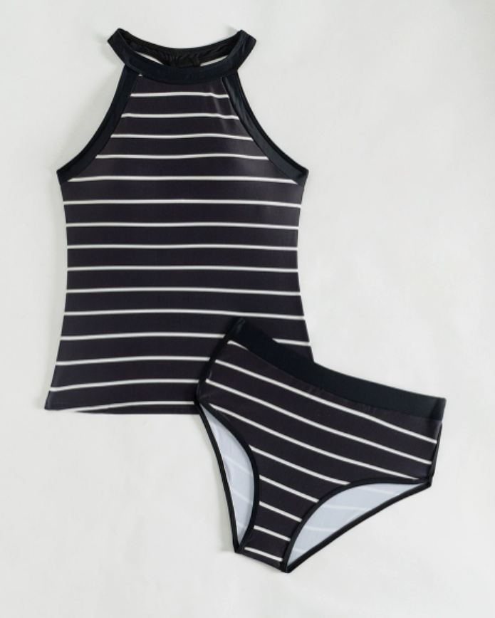 Women's Tankini with Racerback | Striped Set