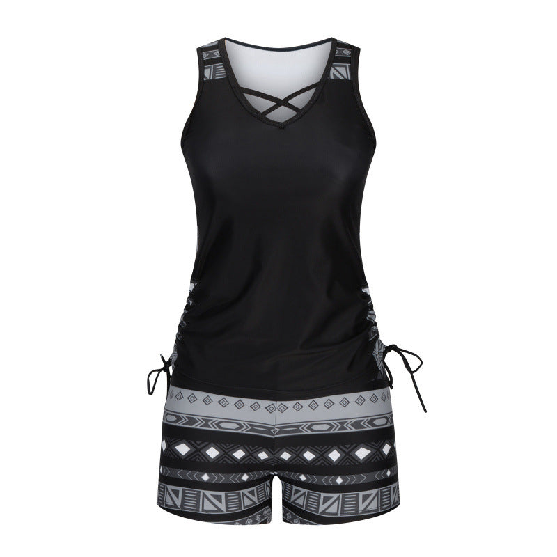 Women's Tankini with Shorts | Criss-Cross Neck