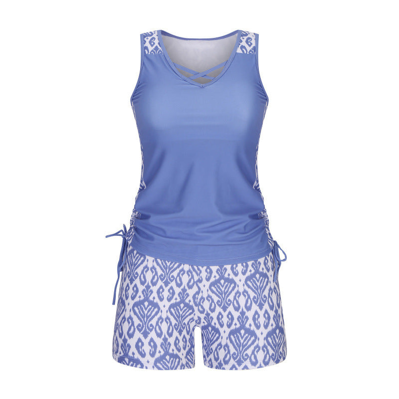 Women's Tankini with Shorts | Criss-Cross Neck