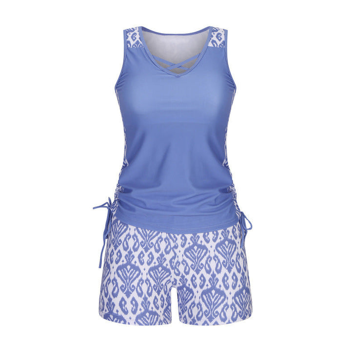 Women's Tankini with Shorts | Criss-Cross Neck