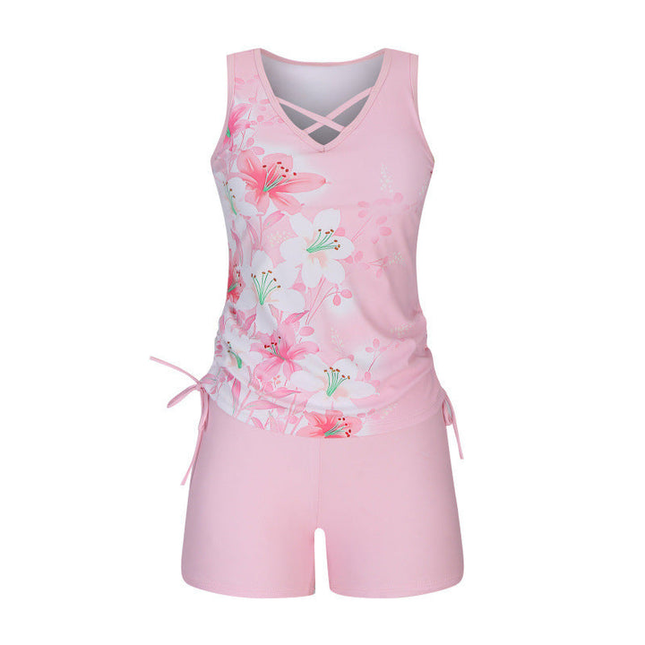 Women's Tankini with Shorts | Criss-Cross Neck