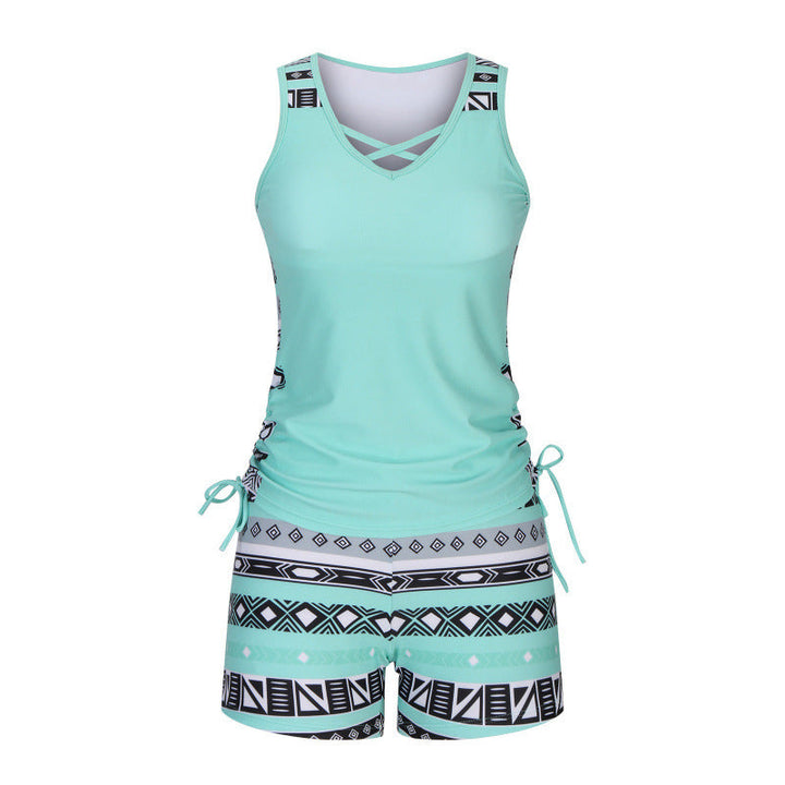 Women's Tankini with Shorts | Criss-Cross Neck