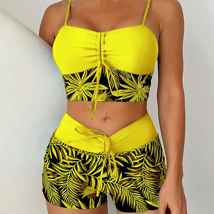Women's Tankini with Tie-Front | Tropical Print