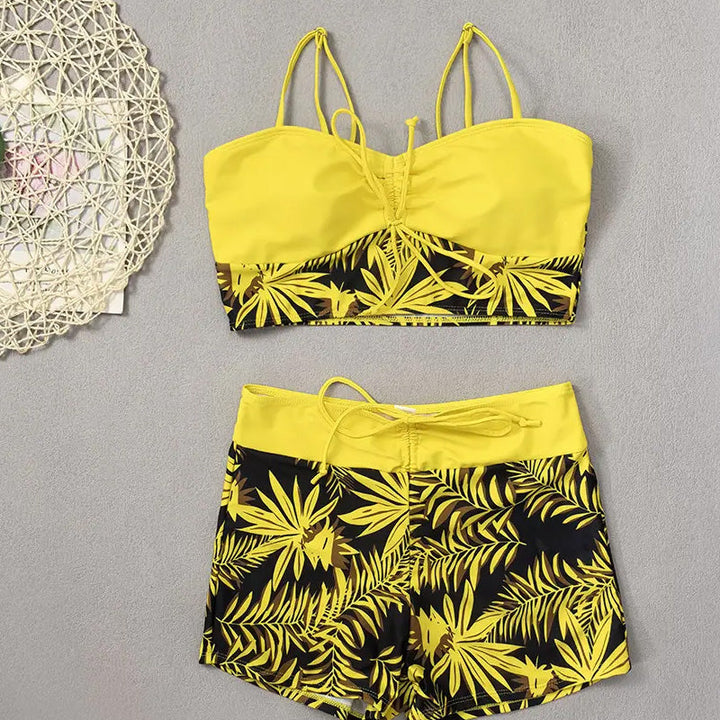 Women's Tankini with Tie-Front | Tropical Print