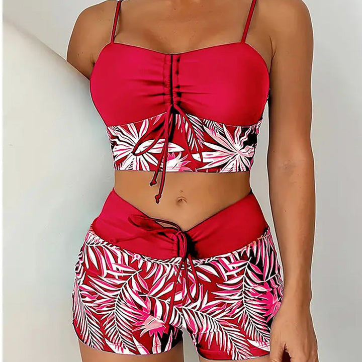 Women's Tankini with Tie-Front | Tropical Print