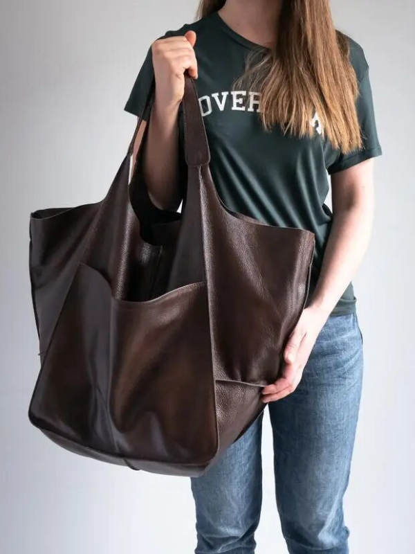 Women's Tote Bag with Front Pocket | Slouchy Hobo