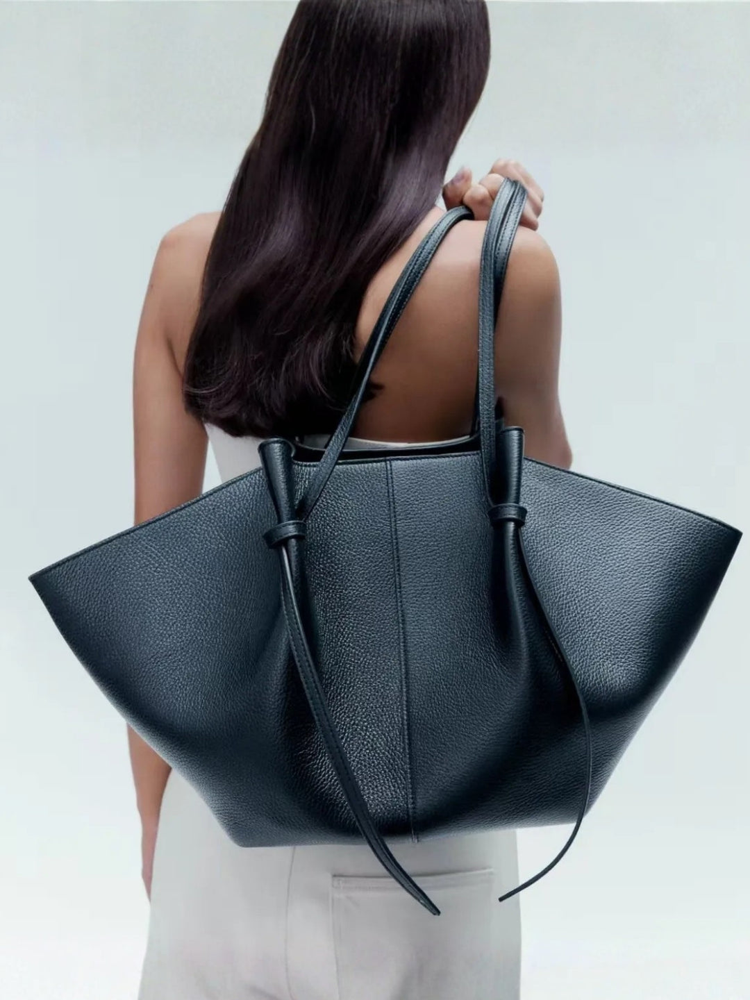 Women's Tote Bag with Knot Tie Detail | Large