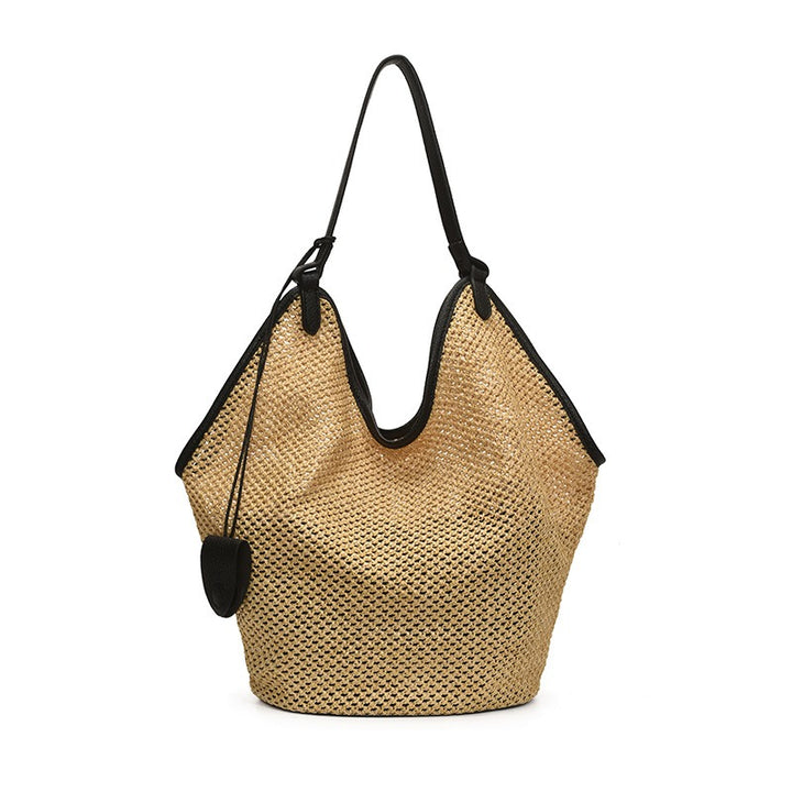 Women's Tote Bag with Woven Design & Contrast Trim | Slouchy