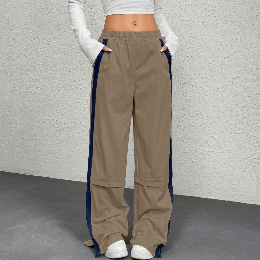 Women's Track Pants with Side Stripe | Wide Leg