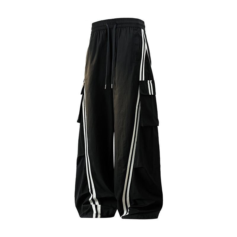 Women's Trackpants with Side Stripes & Drawstring Waist | Baggy