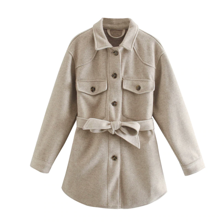 Women's Trench Coat Belted Button Front | Long Style
