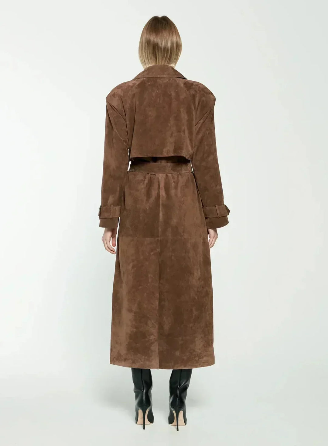 Women's Trench Coat with Belt & Lapel | Long