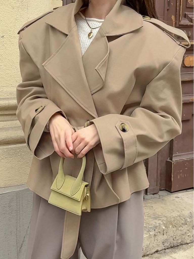 Women's Trench Coat with Belted Waist | Notched Lapel